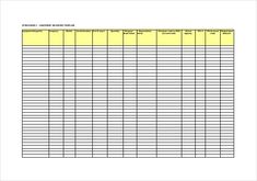 a spreadsheet showing the number and type of items for each item in this project