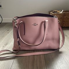 Used A Few Times But In Great Condition. Big Bag That Fits My Macbook (Smaller Version) Pink Leather With Maroon Red Interior. Comes With Dust Bag Coach Top Handle Satchel For On-the-go, Coach Everyday Double Handle Satchel, Coach Double Handle Satchel For Everyday, Coach Bag With Adjustable Strap For Shopping, Everyday Coach Double Handle Satchel, Coach Satchel With Removable Pouch And Double Handle, Coach Crossbody Satchel For Everyday Use, Coach Crossbody Satchel For Daily Use, Coach Top Handle Bags For Daily Use