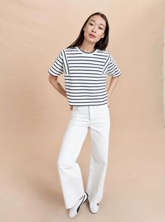 Short Sleeve Lauren Tee – La Ligne Chelsea Girls, Turtle Neck Dress, Knitwear Tops, Shirts Blouses, Vertical Stripes, Women's Tops, Short Tops, Bottoms Pants, Shirt Blouses