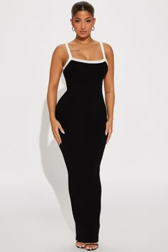 Available In Black And Heather Grey. Maxi Dress Square Neck Contrast Trim Stretch Compression Rib 88% Rayon 12% Spandex Imported | Pamela Snatched Maxi Dress in Black size Small by Fashion Nova Fashion Nova Birthday Dress, Tube Black Dress, Fashion Nova Outfits Dresses, Amanda Padilla, Black Maxi Dress Outfit, Fashion Nova Black Dress, Glam Closet, Shifting Closet, Lily Calloway