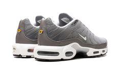 The Nike Air Max Plus SE “Flat Pewter” is a versatile colorway of the retro performance running and lifestyle sneaker with a neutral appearance.  The upper features a grey mesh construction with clear TPU overlays.  A small white jeweled Swoosh appears on each side of the shoe.  A classic yellow “TN” (Tuned Air) badge is found on the heel.  Underfoot, the shoe is mounted on a white foam midsole with visible Air units in the forefoot and heel.  Release date: February 11, 2023 Pewter Shoes, Air Max Plus, Nike Air Max Plus, Air Max, Nike Air Max, Nike Air, Running, Street Wear, Nike