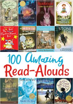 the book cover for 100 amazing read - alouds with an image of children's books