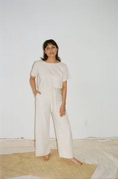 DRAWSTRING PANTS — PANSY Effortless Wide-leg Cotton Pants, Cotton Pants With Tie Waist, Cotton High-waisted Wide Leg Pants With Tie Waist, High-waisted Cotton Wide Leg Pants With Tie Waist, Cotton Loungewear Pants With Tie Waist, Cotton Lounge Pants With Tie Waist, Cotton Wide-leg Pants With Tie Waist, Cotton Pants With Tie Waist For Loungewear, Organic Cotton Lounge Pants With Pockets