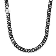 Luxurious Acetylene Black: Featuring Acetylene Black PVD plating on an 8mm 304 Stainless Steel Curb chain, our design boasts flat diamond-cut beveled links for superior shine and a comfortable, strong fit. Waterproof and Sweatproof: Designed for everyday wear, this chain is both waterproof and sweatproof, ensuring it maintains its pristine look even during active use. Tarnish-Resistant Elegance: Crafted to stand the test of time, our Cuban chain features Acetylene Black PVD plating on 8mm 304 st Black Link Chain Necklace With Adjustable Chain, Black Adjustable Chain Necklace, Black Chain Necklace With Adjustable Chain, Black Box Chain Link Necklace, Modern Black Stainless Steel Chain Necklace, Modern Black Link Necklace, Black Stainless Steel Chain Link Necklace, Black Box Chain Necklace, Modern Black Necklace With Curb Chain