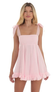 Shimmer Ruffle Babydoll Dress in Pink | LUCY IN THE SKY Pink Flowy Dress, Light Pink Mini Dress, Cotillion Dresses, Mitzvah Dresses, Cute Formal Dresses, School Dance Dresses, Pink Dress Short, Cute Homecoming Dresses, Concert Dresses