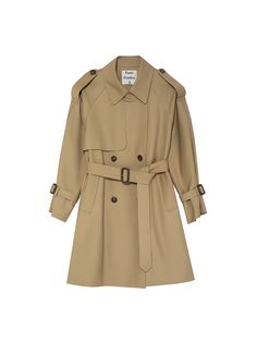 パリの秋：ヴィンテージ風ミディ丈トレンチコートがたったの 124.99 ��ドル Chic Brown Gabardine Outerwear, Classic Gabardine Pea Coat For Spring, Classic Gabardine Pea Coat For Fall, Classic Spring Pea Coat In Gabardine, Fall Gabardine Pea Coat With Hidden Buttons, Chic Beige Gabardine Outerwear, Solid Gabardine Pea Coat For Fall, Spring Gabardine Long Pea Coat, Fall Gabardine Pea Coat With Lapel Collar