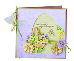 an easter card with flowers on it