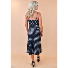 Pretty in Polka Dots Sleeveless Strappy Midi Dress dress Elenista Polka Dot Sleeveless Sundress For Day Out, Sleeveless Polka Dot Sundress For Day Out, Polka Dot Sundress For Spring Day Out, Polka Dot Spaghetti Strap Dress For Brunch, Polka Dot Sundress For Day Out, Strappy Midi Dress, Polka Dot Print, It's Hard, Dot Print