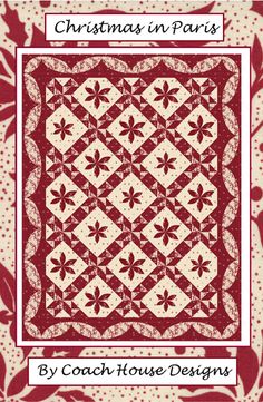 Christmas in Paris Off White Design, Paris Quilt, French General Fabric, Two Color Quilts, White Quilts, Red And White Quilts, French General, Red Quilts, Quilt Projects