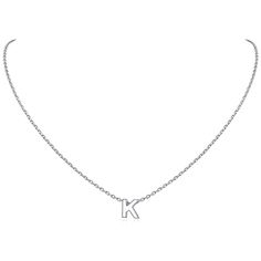 PRICES MAY VARY. CLASSIC FASHION NECKLACE -- This small letter necklace look very elegant with sweet and special design, beautiful for everyday wear or special occasion. If you have a "K" on your first name or last name, or it represents a special someone in your life, just buy this meaningful monogram necklace. STERLING SILVER NECKLACE -- Hypoallergenic platinum plated sterling silver, passed strict skin test grants allergy free, nickel-free, these tiny initial necklaces are safe for skin. NECK Silver Simple Necklace, Sliver Necklace, Sterling Silver Initial Necklace, Silver Initial Necklace, Initial Necklace Silver, Silver Necklace Simple, Small Letter, Simple Silver Jewelry, Xmas 2024