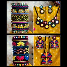 Introducing our handmade bangle necklace combo! Perfect for adding a touch of traditional elegance to any outfit. Each piece is carefully crafted with love and attention to detail. Order now and elevate your style game! We provide absolutely gorgeous, one of a kind, hand embroidered bangles in cheerful colors using Cotton thread!  Note - This bangle can be customized for adults and kids too.You can customize your order matching your outfit that makes your complete attire unique and any alterations in color or number of bangles can be done, please contact seller to satisfy your requirements. We are the one stop destination for a handmade cotton thread bangles for all occasions.We do have perfect return gift bangles for Wedding, Baby Shower, Housewarming, Birthday etc. Note - Product colour Embroidered Bangles, Earrings Combo, Necklace Combo, Thread Bangles, Boho Jewellery, Bangles Indian, Handmade Bangles, Boho Bracelet, Bohemian Necklace