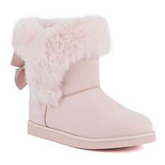 Step into cozy style with these Juicy Couture Krazey Kute Women's Winter Boots.Click this FOOTWEAR GUIDE to find the perfect fit and more! Step into cozy style with these Juicy Couture Krazey Kute Women's Winter Boots. Click this FOOTWEAR GUIDE to find the perfect fit and more! FEATURES Bow accent Soft faux fur cuffDETAILS Microsuede upper Faux fur lining TPR outsole Round toe Pull-on Foam footbed 6.25 in. shaft 14 in. circumference Spot clean Imported Color: Blush. Gender: female. Age Group: ad Pink Christmas Wishlist, Dollette Shoes, Cute Boots For Women, Pink Winter Boots, Juicy Couture Boots, Fits For Winter, Women's Winter Boots, Bday Wishlist, Xmas Wishlist