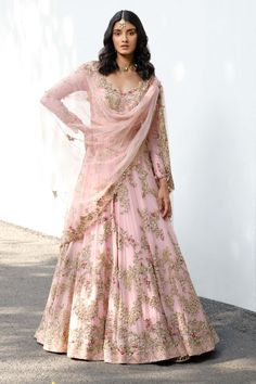 Miriam pink bridal chiffon anarkali set – INDIASPOPUP.COM Pink Churidar With Dabka Work For Reception, Pink Dabka Work Churidar For Reception, Elegant Pink Churidar For Reception, Pink Churidar For Reception, Pink Anarkali Set With Zari Work, Reception Pink Churidar With Zari Work, Pink Zari Work Churidar For Reception, Pink Anarkali Set With Dori Work, Pink Anarkali Gown With Intricate Embroidery