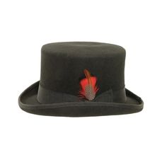 For the dapper gentleman, the Majestic | Men's Top Hat is a timeless classic that lends an air of sophistication and refinement. Crafted from sumptuous wool, this top hat exudes luxury, available in black and white carriage hat band and delicate ribbon and feather accents. Its exquisite craftsmanship will make you look and feel like a true gentleman. This sweatband is sewn in but don't sweat it. It comes with Free size adjustment pads to size it down. A $10 dollar value. Classic Top Hat For Fall, Classic Brimmed Boater Hat For Winter, Classic Wool Hats For Derby, Formal Wool Hat Bands For Winter, Winter Formal Wool Hat Bands, Classic Winter Boater Hat With Curved Brim, Formal Wool Felt Hat For Winter, Classic Flat Brim Top Hat For Derby, Elegant Felt Hat For Derby In Winter