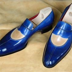 Category:Loafers  Slip-Ons; Upper Materials:PU; Embellishment:Splicing; Season:Fall,Winter; Gender:Men's; Activity:Walking; Toe Shape:Round Toe; Style:British; Outsole Materials:Rubber; Occasion:Office  Career,Party  Evening; Closure Type:Loafer; Function:Warm,Massage,Wear Resistance; Pattern:Solid Colored; Listing Date:11/22/2023; 2024 Trends:Formal Shoes,Dress Shoes; Foot Length:; SizeChart1_ID:2:185810; Size chart date source:Provided by Supplier. Blue Shoes Men, Spectator Shoes, Blue Dress Shoes, Quality Leather Boots, Men Dress Shoes, Custom Design Shoes, Gentleman Shoes, Bespoke Shoes, Men's Dress Shoes