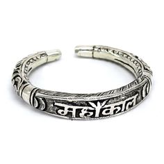 92.5% pure silver handmade excellent unisex bangle bracelet kada, amazing Divine lord Shiva "om namah shivay" Mantra kada, best customized chitai work unisex personalized gift from India, Metal-925 sterling silver. Item type-Bangle bracelet. Weight-48.00 grams width-1.1 cm size- Free size(2-4/2-6/2-8/2-10) stamped-925 Finish-oxidized. makes excellent gifting for birthday, mother's day, wedding anniversary, valentines day, Christmas day Spiritual Bangle Bracelet For Ceremonial Occasions, Handmade Spiritual Sterling Silver Bracelet For Ceremonial Use, Handmade Sterling Silver Spiritual Bracelet For Ceremonies, Handmade Sterling Silver Spiritual Bracelet For Ceremonial Occasions, Spiritual Silver Cuff Bracelet For Festivals, Traditional Bracelet For Blessing Occasions, Adjustable Sterling Silver Spiritual Bracelet For Festivals, Adjustable Spiritual Sterling Silver Bracelet For Festivals, Adjustable Bangle For Rituals And Festivals