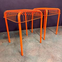 IKEA Inma Bermúdez&Francis Cayouette Vasteron Orange Wire Metal Chair Stool VTG Vintage Ikea fabulous orange wire stool designed by Västeron- Inma Bermúdez & Francis Cayouette. Will be sending disassembled but easy to set. The stool is in a very good vintage condition (no damage or rust). Please see pictures. Approximately: Seat 14 x 14" Height 17 1/4" Excellent Vintage Condition. Rare to find! Vintage Ikea, Metal Chair, Chair Stool, Stool Design, Living Room Furniture Chairs, Metal Chairs, Stools, Etsy Vintage, Room Furniture