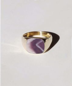 In stock & custom sized 3-4days. One of a Kind. This is a traditional square shaped signet ring with chevron amethyst stone. This stone is said to combine the enhancing and strengthening qualities of a quartz with the stress relieving qualities of an amethyst. Macha Jewelry, jewelry store, unique non-traditional engagement rings, men's and women's wedding bands sustainably custom handcrafted in Brooklyn,NYC, fine jewelry, conflict free, diamonds, ethical Women's Wedding Bands, Traditional Engagement Rings, Chevron Amethyst, Signet Ring Men, Jewelry Studio, Diamond Charm, Engagement Rings For Men, Womens Wedding Bands, Mens Wedding Rings