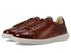 Florsheim Social Lace To Toe Sneakers - Men's Shoes : Cognac : Keep your style classy and refined without compromising on comfort wearing the Florsheim Social Lace To Toe Sneakers. Highlighting a sleek and polished leather upper with a timeless lace-up closure and a rounded toe, these dress shoes bring the perfect finishing touch to your formal attire. These are incorporated with a breathable mesh lining and a fully cushioned Comfortech footbed with a leather cover and a molded EVA, offering sup Comfort Wear, Formal Attire, 8 M, Leather Cover, Shoes For Men, Fashion Classy, Casual Sneakers, Product Reviews, Shoes Mens