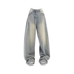 Features: Step into vintage style with these high waist denim trousers. With a nod to Y2K and 90s fashion, these wide pants are perfect for an edgy, trashy look. Elevate your wardrobe with a touch of nostalgia and add these baggy blue jeans to your collection. 90s Style High Rise Baggy Jeans, 90s Baggy High-rise Jeans, 90s Style Baggy High-rise Jeans, Y2k High Rise Baggy Jeans, 90s Style Baggy Denim Pants, 90s High-waisted Jeans For Streetwear, 90s High Waist Baggy Pants, 90s Baggy High Waist Pants, 90s Style Baggy High Waist Pants