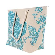 Enjoy a day at the beach or pool with our beach bag! Leave Print, Tulle Crafts, Straw Beach Tote, Beach Tote Bag, Pool Bags, Wreath Supplies, Travel Tote Bag, Blue Leaves, Bag Light