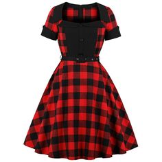 Vintage Tartan Belted Pin Up Dress - Multi - 4910639113 - Women's Clothing, Dresses, Retro Dresses  #RetroDresses #Women's #Clothing # #Dresses # #Retro #Dresses Retro Plaid Dress, 1980s Fashion Women, Tartan Clothing, Emo Aesthetic, Pin Up Dresses, Womens Vintage Dresses, Check Dress, Plaid Dress, Sleeves Pattern