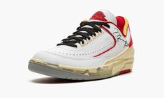 The Off-White x Air Jordan 2 Low OG “Chicago” is a collaboration between Virgil Abloh’s high fashion and streetwear brand and Jordan Brand on a vintage-inspired colorway of Michael Jordan’s second signature shoe. Off-White’s Air Jordan 2 Low honors the classic retro basketball shoe’s 35-year anniversary by reimagining the model’s original “Chicago” colorway in the brand’s popular “new-vintage” aesthetic. Modifications to the design of the Air Jordan 2 Low by Off-White include a pre-yellowed, pre Air Jordan 2 Low, Jordan 2 Low, Air Jordan 2 Retro Low, Nike Air Jordan 2, Air Jordan 2 Retro, Original Air Jordans, Jordan New, Air Jordan 2, Jordan Style