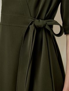 This flowing umbrella hem wrap dress features a V-neck and half-loose sleeves, and is carefully designed to fit all sizes. It has a front tie belt that accentuates the waistline, adding a twist and elegance to this classic casual design. Silk Crêpe de Chine Umbrella Dress, Loose Sleeves, Tie Wrap, Classic Casual, Casual Design, Neck Wrap, Silk Crepe, Hem Dress, Nordstrom Dresses