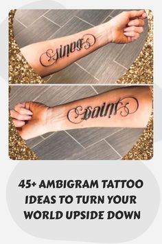 45+ Ambigram Tattoo Ideas to Turn Your World Upside Down Ambergram Tattoos Words, Ambigram Tattoo Generator Names, Ambigram Tattoo Ideas For Women, Anagram Tattoo, Acme Tattoo, Ambigram Tattoo Ideas, Ambigram Tattoo Generator, Tattoo Ambigram, Geometric Tattoo Ideas