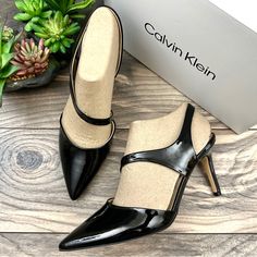 Nib Calvin Klein Geena2 Asymmetrical Strap Slip On Black Patent Pump Heels 8m New In Box* Women’s Us 8m Heel Height: 3 1/4 In. Detailed Description Is Provided In One Of The Photos. * I Have Multiple Pairs Of These. All New In Box. The Pair You Receive Might Not Be The Exact Ones Shown In The Photos. :: Orders Are Shipped The Same Or The Next Business Day Excluding Sat & Sun. Mq-2301-024/1623 Sleek Heels With Heel Loop For Work, Sleek Heels For Work With Heel Loop, Modern Court Shoes For Night Out, Calvin Klein Heels For Work, Calvin Klein Heels For Office, Calvin Klein Fitted Heels For Workwear, Modern Black Court Shoes With Ankle Strap, Sleek Black Kitten Heels With Branded Heel Counter, Fitted Heels With Heel Loop For Work