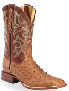 Justin Cognac Waxy Full Quill Ostrich Cowboy Boots - Square Toe , Cognac Ostrich Leather Bags, Mens Biker Boots, Mens Western Wear, Cowboys Boots, Cowboy Boots Square Toe, Boots And Jeans, Boots Cognac, Shoes For Ladies, Western Shoes