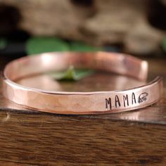 "Take a LOOK at our Website: ANNIEREH.com Mama Bear Cuff Bracelet, Mothers Bracelet, Personalized Cuff, Mama Bear Jewelry, Gift for Mom, Mothers Day Gift, New Mom Bracelet Customize our secret message cuff bracelets with your favorite word/s, meaningful phrase, special saying, names of loved ones, grandchildren, dates and even coordinates for the place you met your partner or shared a special moment with someone. Let us know the Wording or Coordinates for this cuff in our NOTE to seller box. We Bear Jewelry, Mom Bracelet, Mothers Bracelet, Moms Bracelet, Secret Messages, Favorite Words, Mama Bear, New Mom, Grandchildren