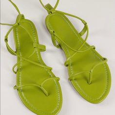 Brand New Size 11 Spring Summer T-strap Sandals With Ankle Strap, Spring Summer T-strap Ankle Strap Sandals, Adjustable T-strap Sandals For Spring And Summer, Adjustable T-strap Sandals For Spring, Casual Spring Toe Post Lace-up Sandals, Casual Synthetic Toe Post Lace-up Sandals, Casual Toe Post Lace-up Sandals For Summer, Green Single Toe Strap Sandals For Summer, Synthetic Toe Post Lace-up Sandals For Summer