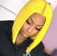 Bright Yellow Hair, Lux Hair, Bob Lace Front Wigs, Hair Tape, Yellow Short, Short Straight Hair, Ombre Wigs, Short Bob Wigs