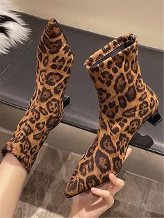 2024 New Autumn/Winter EU/US Sexy Pointed Toe Leopard Print Short Booties With Slim Heels Yellow        Spring/Fall,Winter Women Shoes, size features are:Bust: ,Length: ,Sleeve Length: Heels Yellow, Short Booties, Leopard Print Shorts, Yellow Springs, Boots Women Fashion, Womens Boots Ankle, Spring And Fall, Winter Women, Maternity Bag