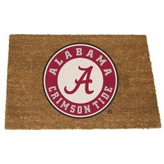 a door mat with the university of alabama logo on it