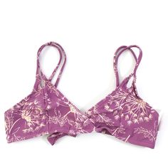 O’neill Girls Mauve Dandelion Tie Back Bikini Top New With Partial Tag Girls Size: 8 Color: Mauve Purple, Cream Detail Adjustable Back Tie, Double Spaghetti Straps, Cross Cross Front Casual Purple Swimwear For Vacation, Casual Purple Swimwear For Beach, Summer Printed Purple Swimwear, Purple Printed Summer Swimwear, Purple Printed Swimwear For Vacation, Printed Purple Swimwear For Vacation, Purple Triangle Top Swimwear With Adjustable Straps, Purple Printed Swimwear For Pool, Purple Summer Tankini For Beach