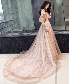 Formal Dresses Pink, Pink Tulle Evening Dress, Prom Dress Pink, Tulle Long Prom Dress, Long Formal Gowns, Long Cocktail Dress, 60's Dress, Tulle Evening Dress, Long Sleeve Wedding Dress Lace