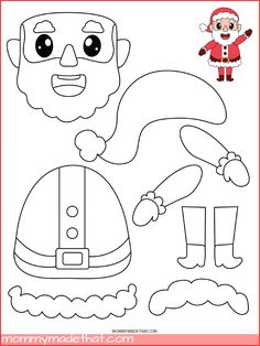 santa clause cut out and glue on the paper to make it look like he is ready for