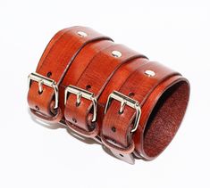 Unique brown leather bracelet! Very comfortable & easy to wear. Size: Wirst size: 6-8.5 inches(16-22cm) Width: 3.5 inches (9 cm) Color: brown. Material: genuine leather(leather is produced in Italy). If you have any questions please write! Brown Bracelets With Custom Hardware For Gift, Punk Style Leather Wristband As Gift, Punk Leather Wristband Gift, Classic Brown Leather Cuff Bracelet, Punk Style Leather Cuff Bracelet As Gift, Adjustable Brown Leather Cuff Bracelet, Brown Punk Leather Bracelet For Gift, Punk Leather Wristband, Punk Leather Cuff Bracelet As Gift