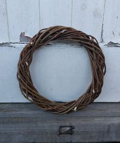 a close up of a wreath on a door