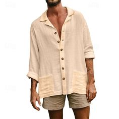 Season:Spring   Fall; Fabric:Linen Cotton Blend; Sleeve Length:Long Sleeve; Look After Me:Wet and Dry Cleaning,Washable; Gender:Men's; Style:Comfortable,Fashion,Casual; Tops Type:Beach Shirt,Button Up Shirt,Linen Shirt,Shirt,Summer Shirt; Occasion:Hawaiian,Streetwear,Casual Daily,Holiday,Vacation; Pattern:Plain; Design:Pocket; Neckline:Camp Collar; Listing Date:02/26/2024; Bust:; Length:; Shoulder Width:; Sleeve: Summer Clothes Men, 70s Shirts, 2024 Spring Summer, Linen Shirt Men, Clothes Men, Mens Linen, Black Denim Jeans, Summer Outfits Men, Loose Shirts