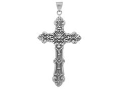 Jewelry Trends Large Ornamental Gothic Cross Sterling Silver Pendant - Crafted of highly polished .925 Sterling Silver, this pendant showcases a large ornate Gothic Cross design. Add this uniquely designed pendant to your Cross collection today. Complimentary gift box included with purchase. Peter Stone Jewelry Designs are exclusive and protected by Copyright Laws. - Style: Pendant - Metal: .925 Sterling Silver - Color: Silver - Finish: High polish - Pendant dimensions: 32.5 mm wide x 63.0 mm lo Ornate Engraved Cross Pendant Jewelry, Ornate Cross Pendant Jewelry For Formal Occasions, Silver Cross Pendant Jewelry With Intricate Design, Silver Jewelry With Intricate Cross Pendant Design, Formal Intricate Cross Pendant Jewelry, Stone Jewellery Designs, Peter Stone, Gothic Cross, Gothic Crosses