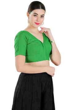 Product Features: Color: Green Fabric: Cotton Blend Pattern: Solid Sleeves: Elbow Sleeves Neckline: V-NECK Clouser Type: Front Open Wash Care: First wash dry clean only Occasion: Partywear, Weddingwear Product Type: Blouse Disclaimer: There will be slight difference in digital to actual image Festive Cotton V-neck Top, Festive Green V-neck Blouse Piece, Green V-neck Formal Blouse, Green Blouse Piece For Spring, Elegant Cotton V-neck Blouse, Formal Cotton V-neck Blouse, Formal V-neck Padded Blouse, Festive Green V-neck Top, Elegant Green Cotton Blouse