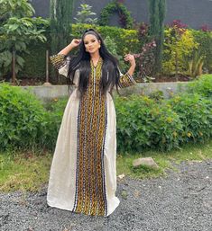 Modern Habesha Dress Simple Habesha Kemis Habesha Libs Eritrean Dress ሀበሻ ቀሚስ ሀበሻ ልብስ Modern Habesha Dress, Habesha Clothes, Ethiopian Dresses, Dressy Fall Outfits, Eritrean Dress, Ethiopian Wedding, Black Women Hair Color, Ethiopian Clothing, Ethiopian Traditional Dress