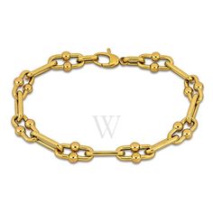 An 8.5mm fancy oval link bracelet crafted in 14K yellow gold and measuring 8 inches in length is a luxurious and elegant piece of jewelry. The fancy oval link design adds a touch of sophistication and refinement to the bracelet, making it a statement accessory that can elevate any outfit. Crafted in luxurious 14K yellow gold, this bracelet exudes timeless beauty and versatility, making it suitable for both casual and formal occasions. Its longer length allows for a comfortable fit, making it perfect for those who prefer a slightly looser bracelet or for layering with other jewelry pieces. Overall, it's a stunning and enduring accessory that will add a touch of glamour to any ensemble. Amour Ladies Bracelets. SKU: JMS011399. Color: Yellow. Metal Type: Gold. Metal Stamp: 14k. Gem stone type: Versace Watch, Link Design, Fine Pens, Gold Models, Cheap Gifts, Fragrance Gift Set, Bracelet Crafts, Gem Stone, Metal Stamping