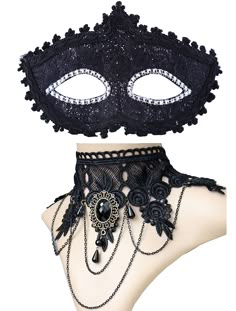 PRICES MAY VARY. Venetian-style half face mask，Black ribbon tie for easy wear Charming lolita handmade lace Collar necklace suits for women of all ages. Mysterious and sexy,perfetc for Christmas, Halloween costume party, performing props, etc Wide use as fashion clothing accessories;Halloween,Thanksgiving,Party,Christmas,Festival and so on Pack of 2 (Mask+lace necklace ) Perfect for Masquerade, Costume Play, Festival Dancing Party,Halloween , Christmas , Bachelor Party, Single Party, Hen Party, Masquerade Outfit Ideas, Necklace Pack, Masquerade Outfit, Goth Prom, Fashion Costume Halloween, Quick Costumes, Mask Masquerade, Masquerade Costumes, Lace Mask