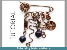 Wire Wrapping Shawl Pin Tutorial, Spiral Pin Brooch Tutorial, Scarf Pin Tutorial, Spiral Brooch, Kilt Pin Brooch, Safety Pin Tutorial