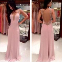 Pink Backless Evening Dress For Prom, V-neck Evening Dress With Lace Back, Backless Dress With Corset Back For Prom Party, V-neck Evening Dress With Corset Back For Gala, V-neck Gown With Lace Back For Prom, V-neck Prom Dress With Sheer Back, V-neck Evening Dress With Sweep Train For Prom, Elegant Lace Back Evening Dress For Homecoming, V-neck Evening Dress With Lace Back For Prom