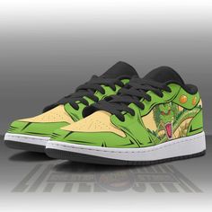 Shenron Jd Low Top Sneakers Custom Dragon Ball Anime Shoes Lightweight construction with breathable mesh fabric provides a comfortable and flawless fit. Anime Shoes, Trendy Sneakers, Low Top Sneakers, Fall Shoes, Anime Dragon Ball, Sneaker Collection, Designer Sneakers, Dinosaur Print, Shoe Collection